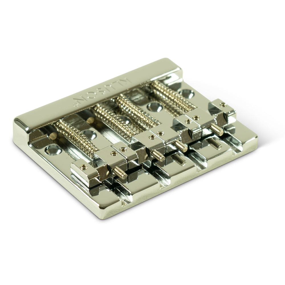 Kluson High Mass 4-String Bass Bridge, Zinc w/ Brass Saddles