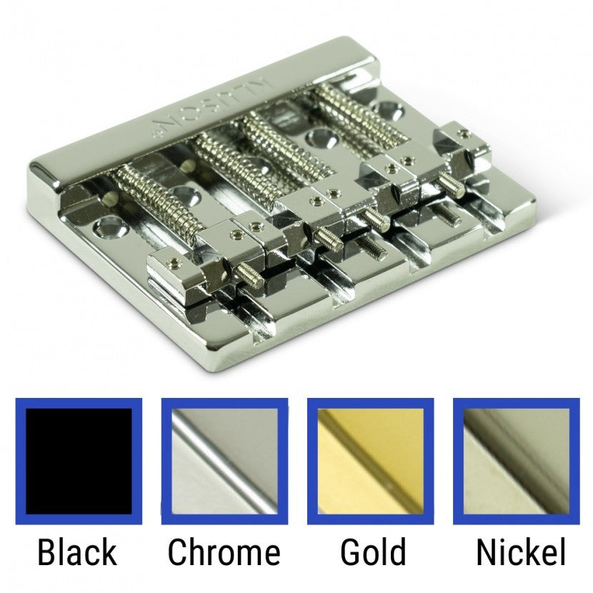 Kluson High Mass 4-String Bass Bridge, Zinc w/ Brass Saddles