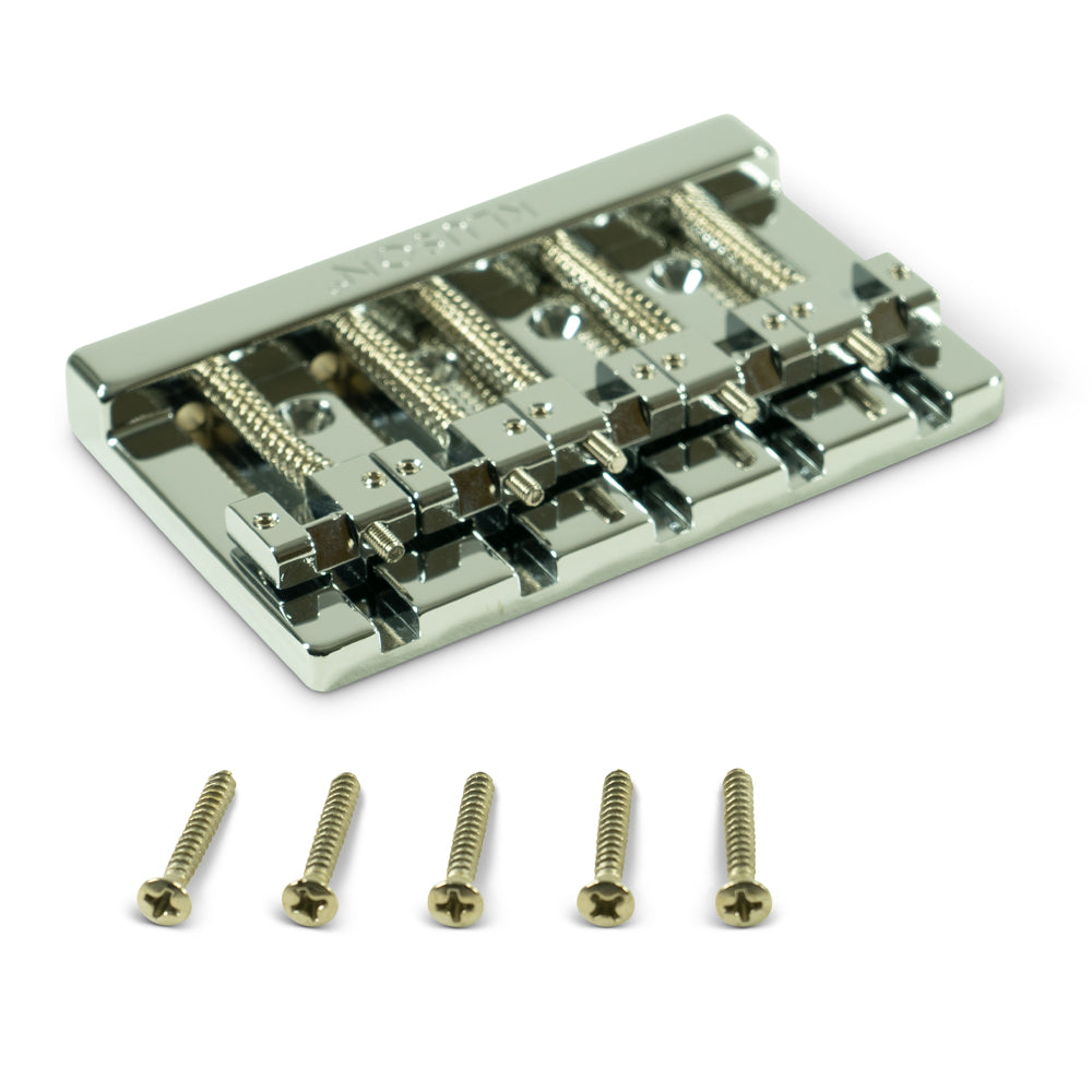 Kluson High Mass 5-String Bass Bridge, Zinc w/ Brass Saddles