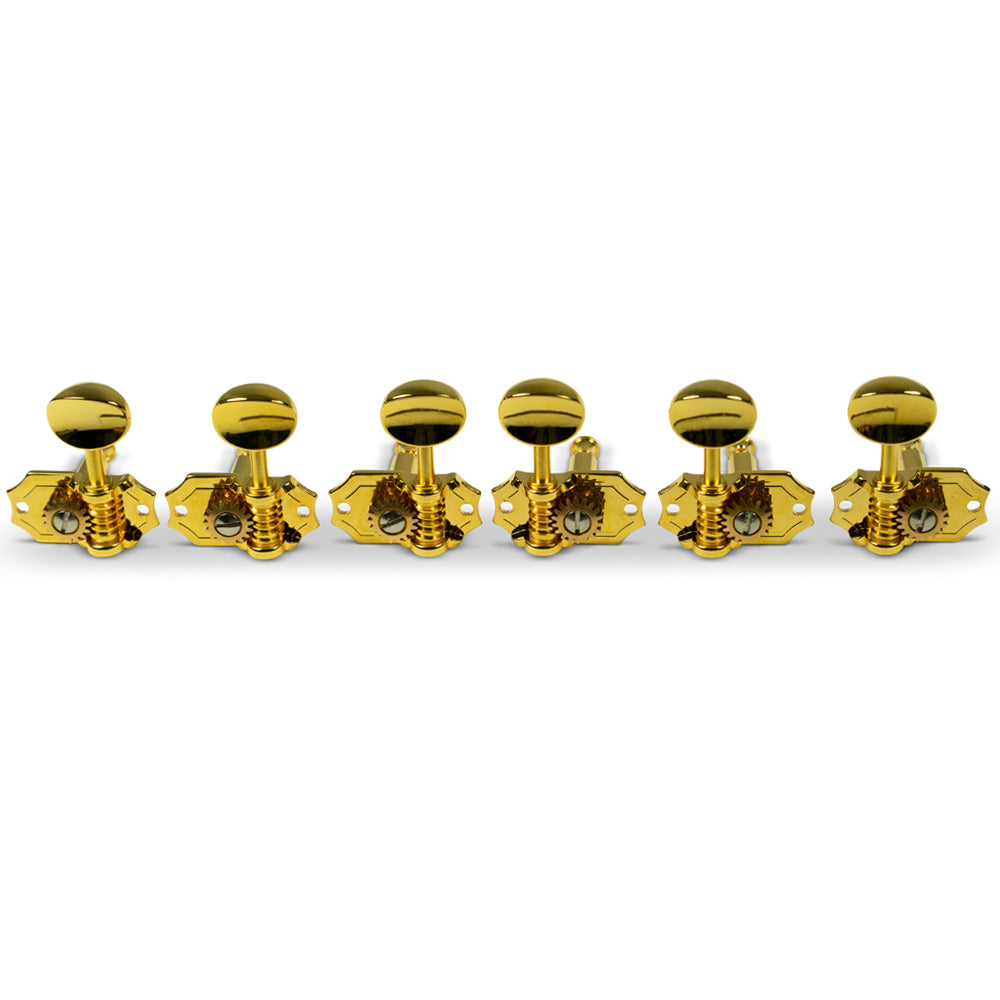 Kluson Prestige Series Vertical Mount Open Brass Gear 3x3 Tuning Machines