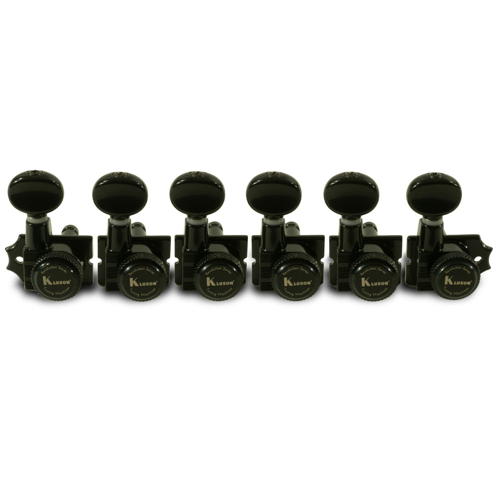 Kluson Revolution Series H-Mount Non-Collared 6-In-Line Locking Tuning Machines w/ Staggered Posts