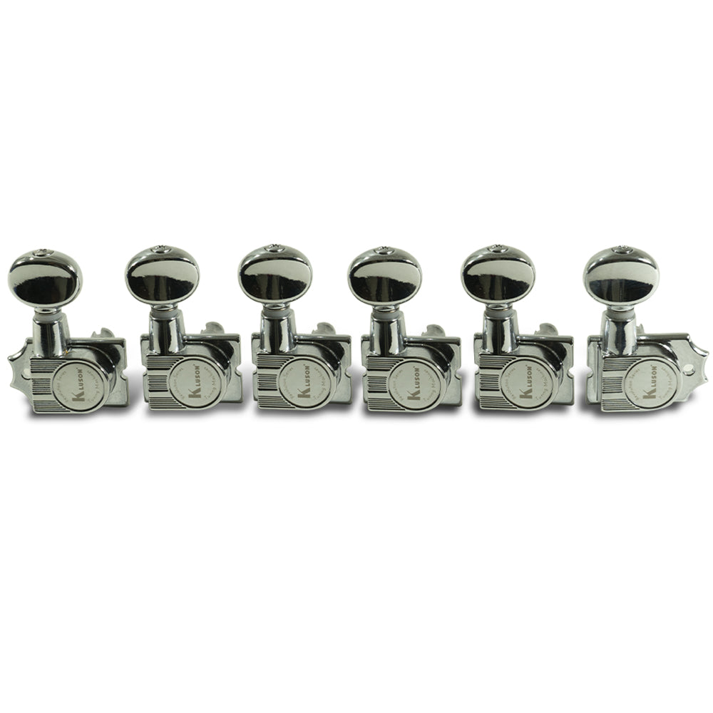 Kluson Revolution Series H-Mount Non-Collared 6-In-Line Tuning Machines w/ Staggered Posts
