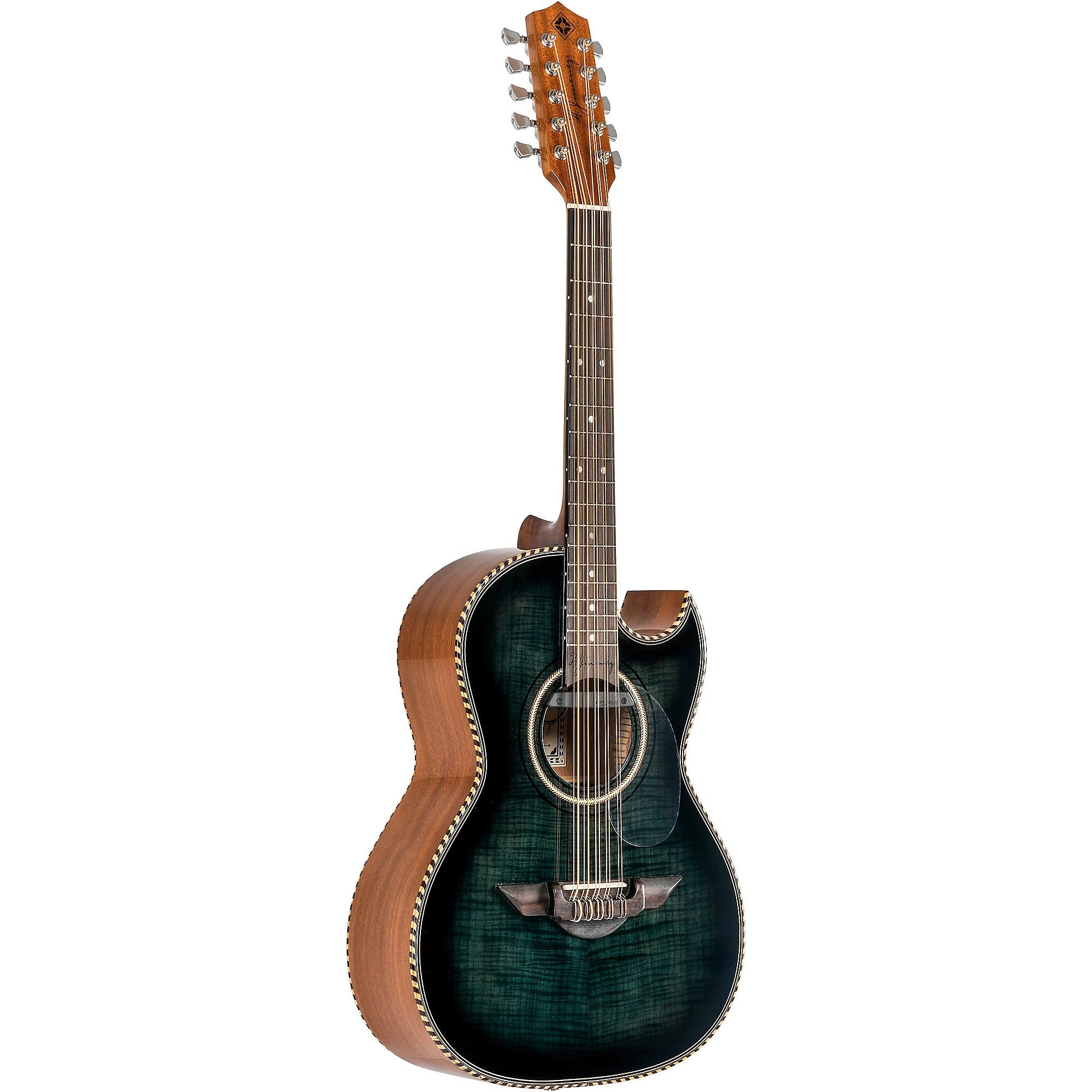 H. Jimenez El Estandar Bajo Quinto Acoustic/Electric w/ Cutaway, Trans Black
