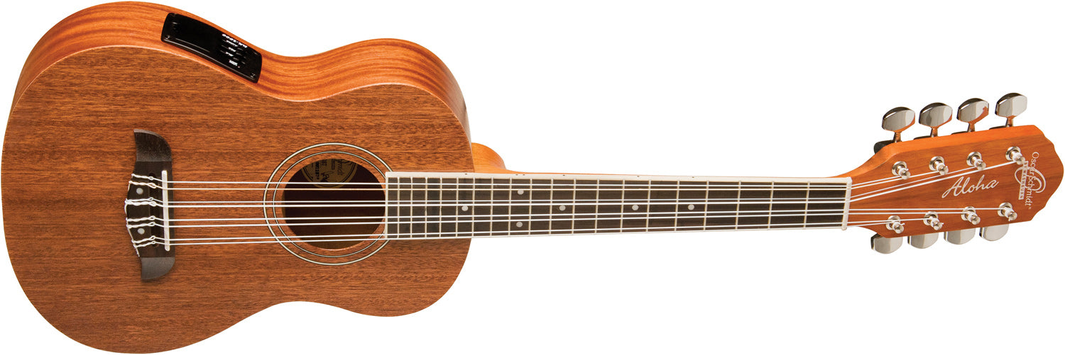 Oscar Schmidt OU28TE 8-String Tenor Acoustic-Electric Ukulele, Satin