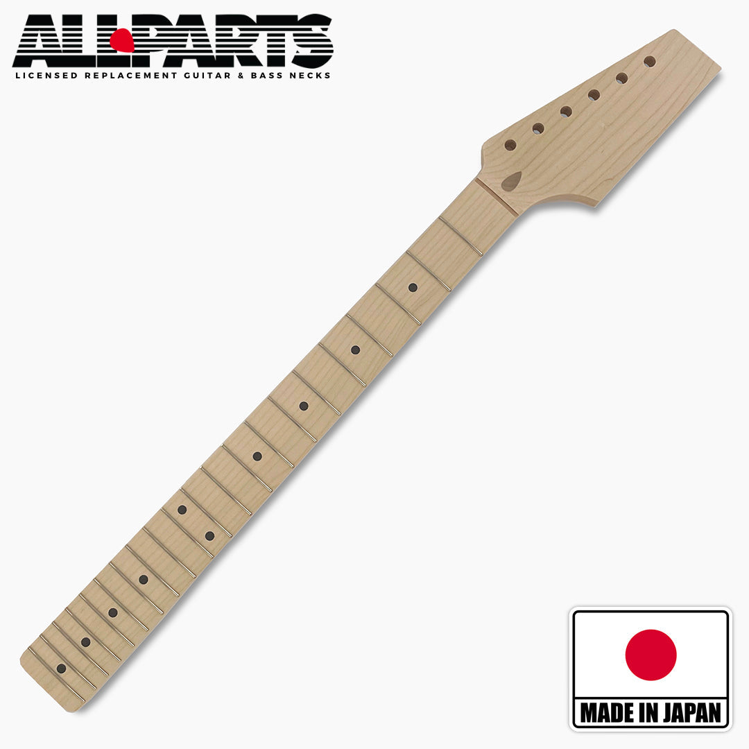 Half Paddle Head Maple Guitar Neck, C Profile, 10" Radius