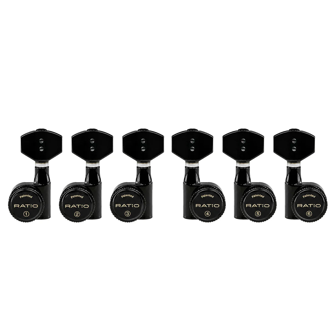 Graph Tech Staggered Electric Locking 6 In-line Black 2 Pin