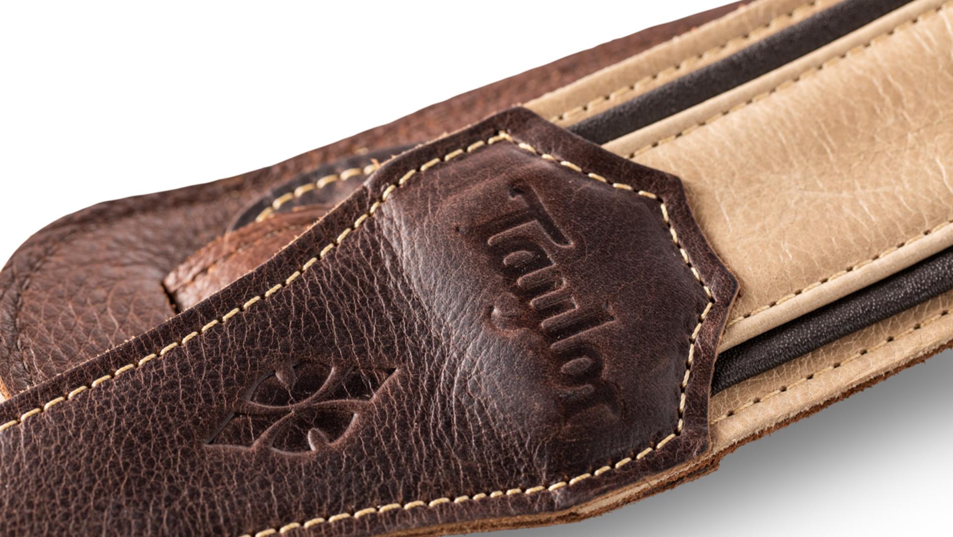 Taylor Reflections 2.5" Leather Guitar Strap, Spruce/Ebony