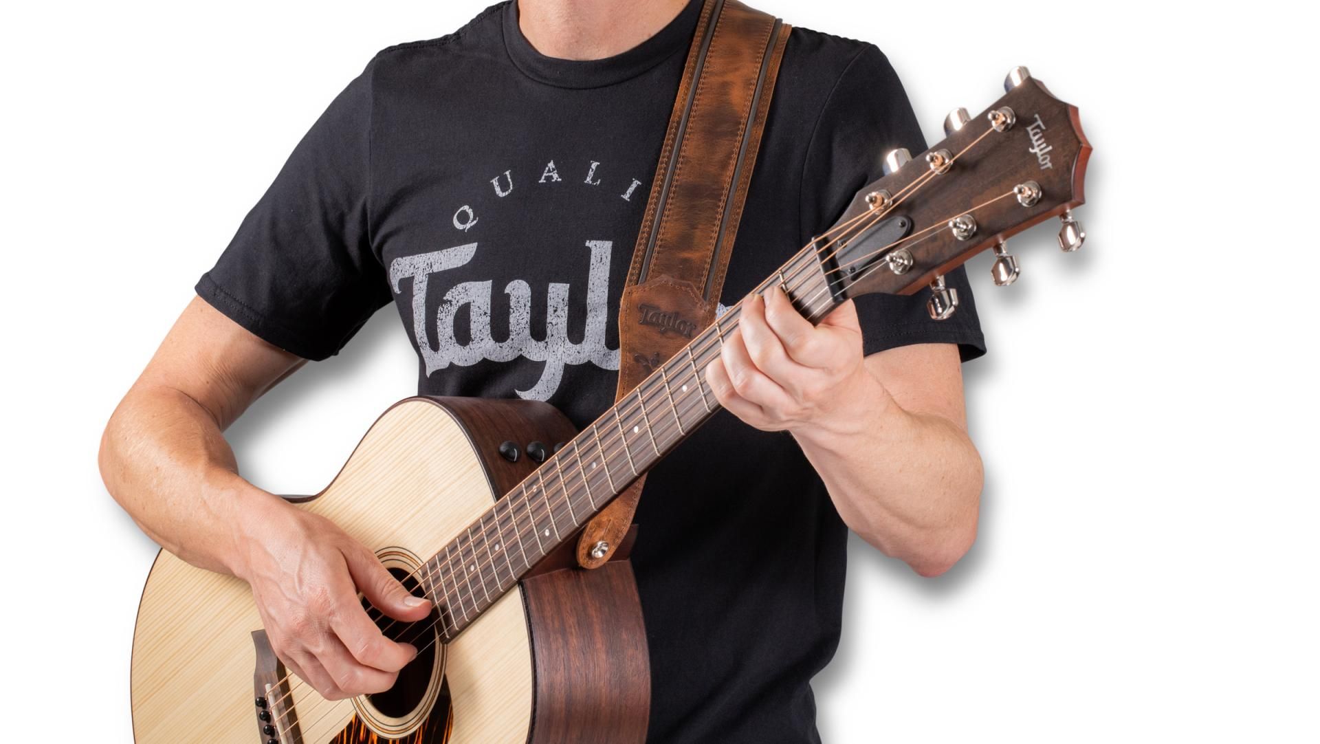 Taylor Fountain 2.5" Leather Guitar Strap, Weathered Brown