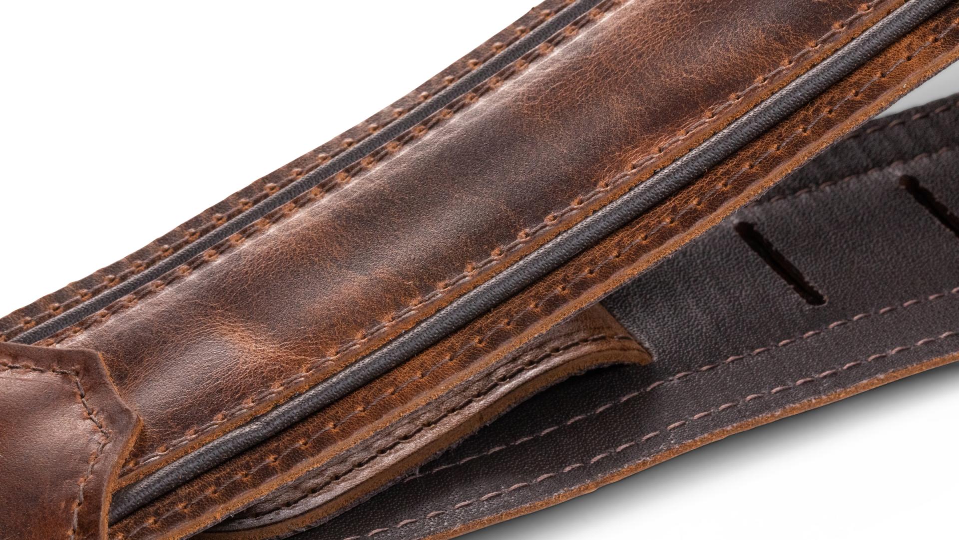 Taylor Fountain 2.5" Leather Guitar Strap, Weathered Brown