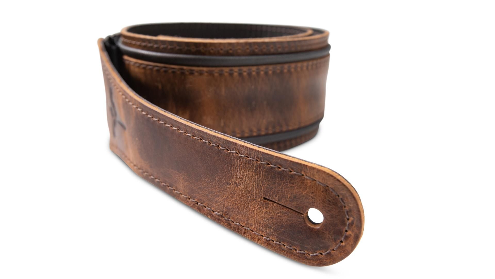 Taylor Fountain 2.5" Leather Guitar Strap, Weathered Brown