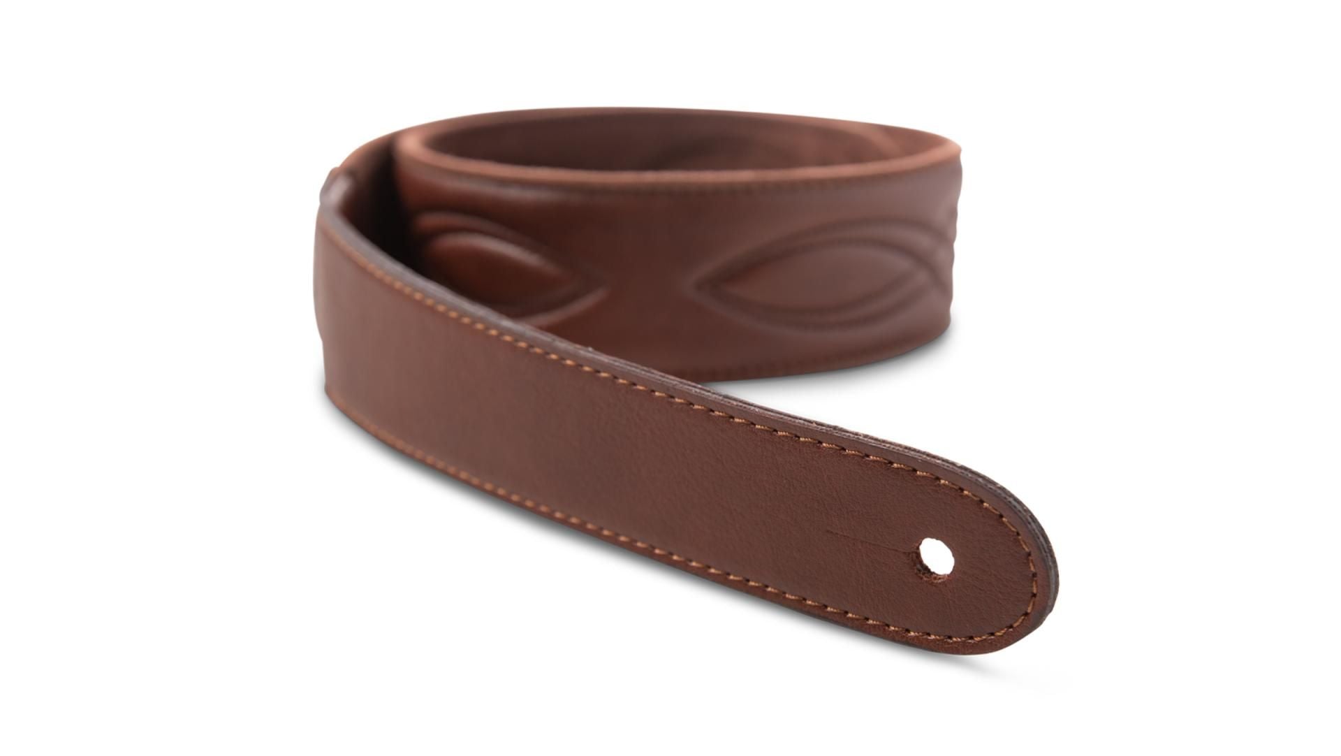 Taylor 2" Vegan Leather Guitar Strap, Medium Brown w/ Embossed Logo