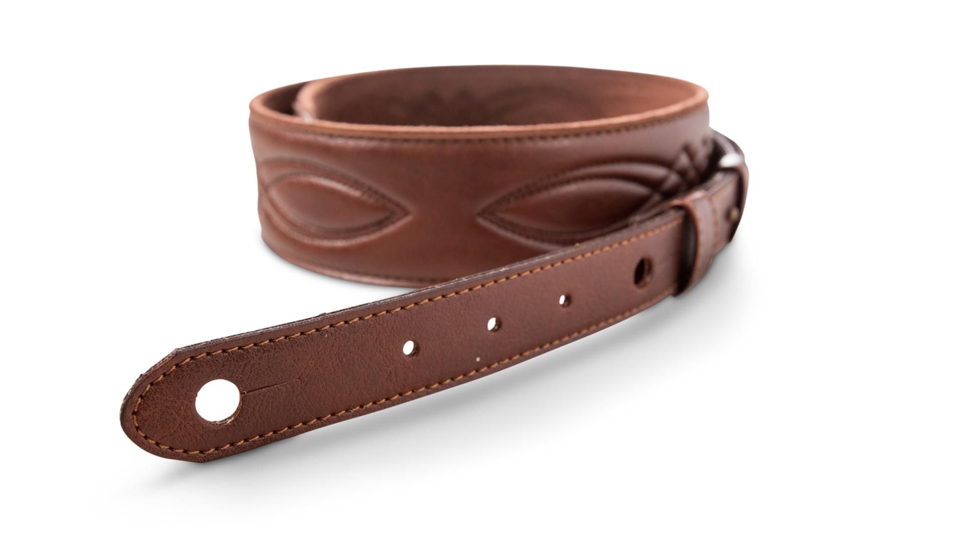 Taylor 2" Vegan Leather Guitar Strap, Medium Brown w/ Embossed Logo