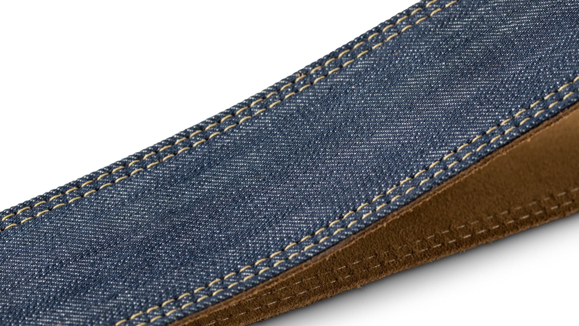 Taylor 2" Blue Denim Guitar Strap, Gold Logo