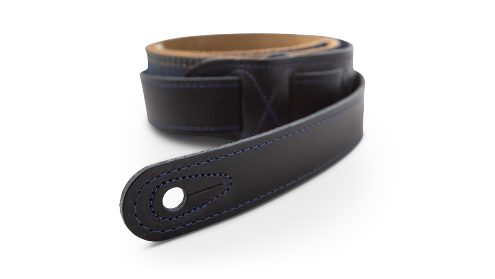 Taylor 2" Blue Denim Guitar Strap, Gold Logo