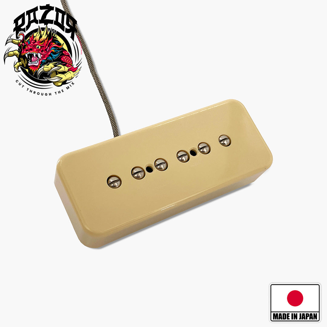 Razor Hihō Hidden Gem Single-Space Stacked Humbucking Pickup, P90 Replacement, Cream