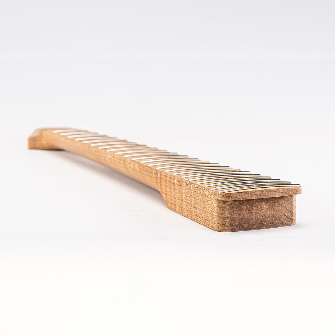 Allparts Select Unfinished AAA+ Roasted Flame Maple "Ultra-MOD" Neck for Strat, Maple Fretboard - Licensed by Fender