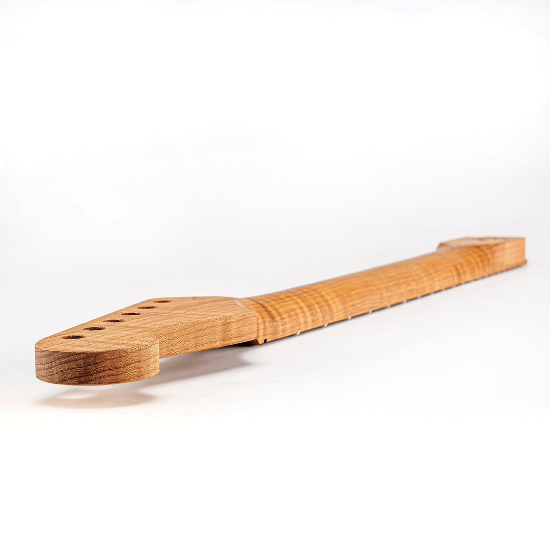 Allparts Select Unfinished AAA+ Roasted Flame Maple "Ultra-MOD" Neck for Strat, Maple Fretboard - Licensed by Fender