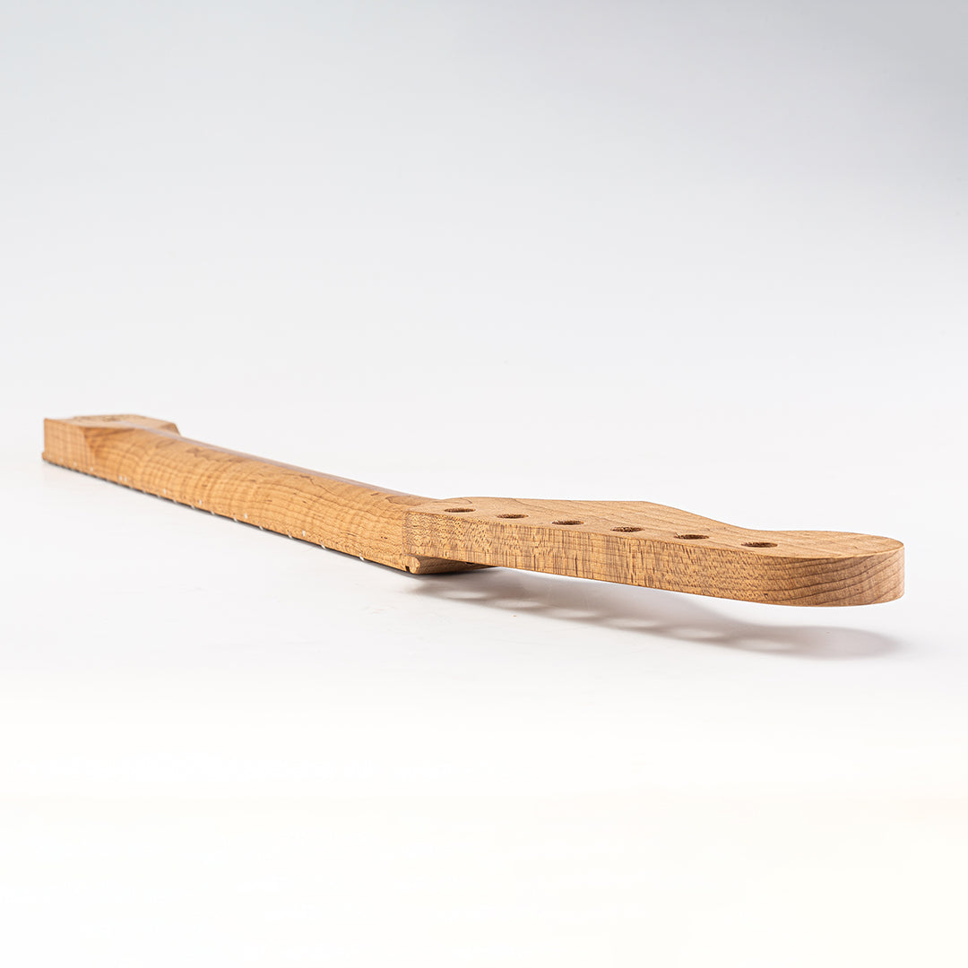 Allparts Select Unfinished AAA+ Roasted Flame Maple "Ultra-MOD" Neck for Strat, Maple Fretboard - Licensed by Fender