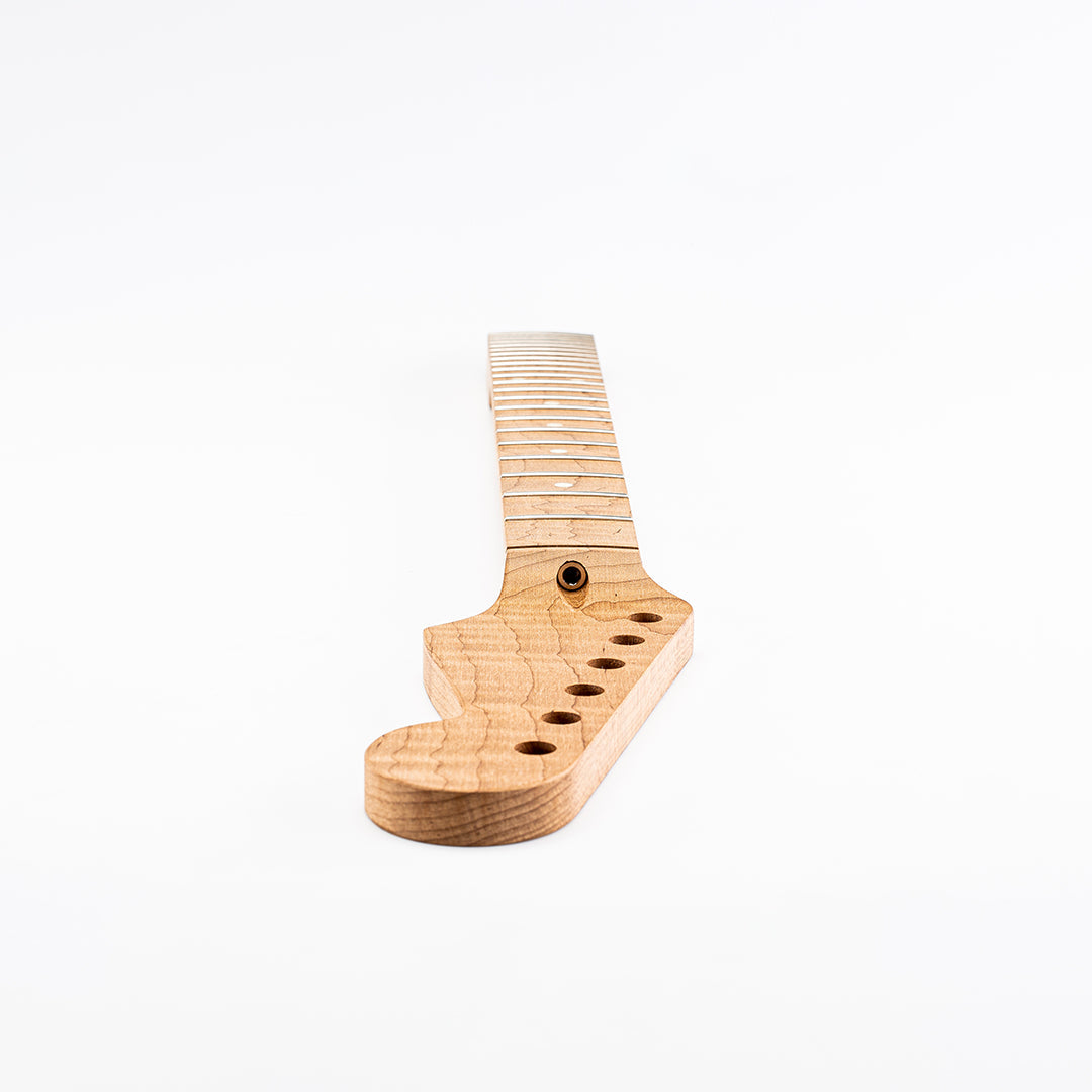Allparts Select Unfinished AAA+ Roasted Flame Maple "Ultra-MOD" Neck for Strat, Maple Fretboard - Licensed by Fender