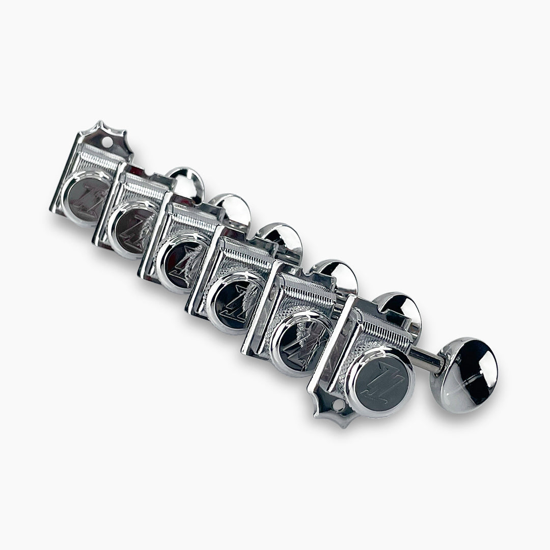 Top Lock Vintage Style 6-In-Line Locking Tuning Keys, Staggered Posts