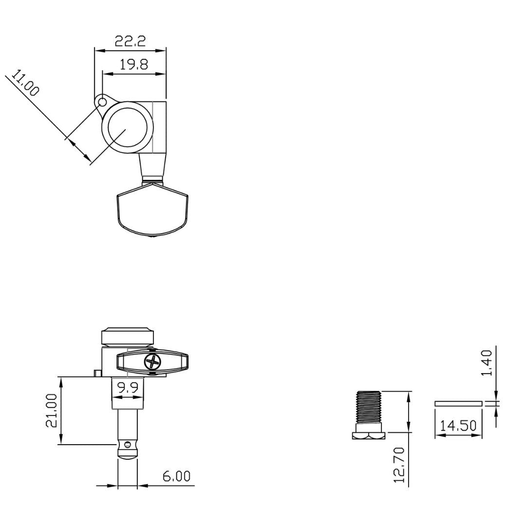 Top Lock 3x3 Mid-Size Locking Tuning Keys