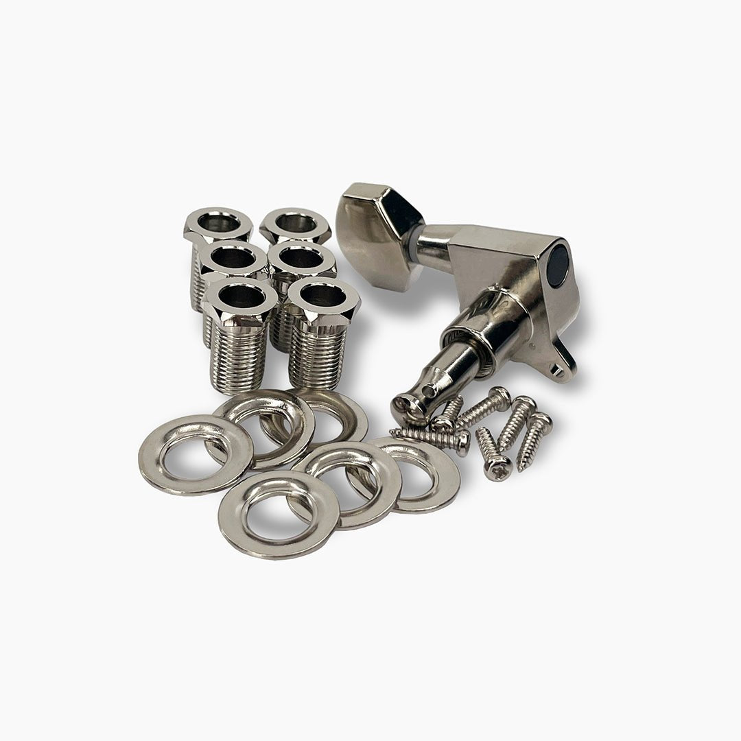 Top Tier 6-In-Line Mid-Size Tuning Keys, Nickel