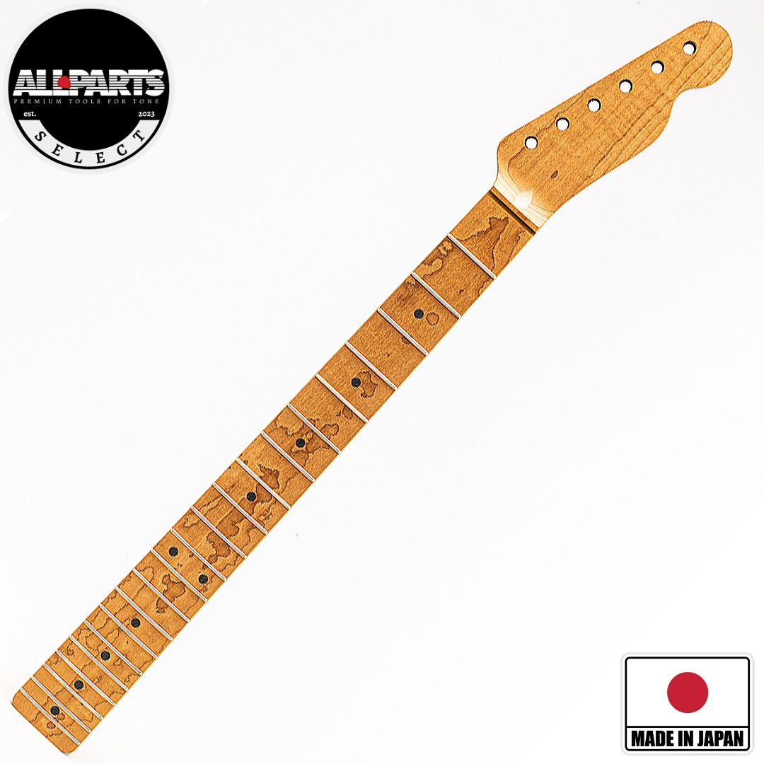 Allparts Select AAA+ Roasted Flame Maple VIN-MOD Chunky C Neck for Tele, Unfinished