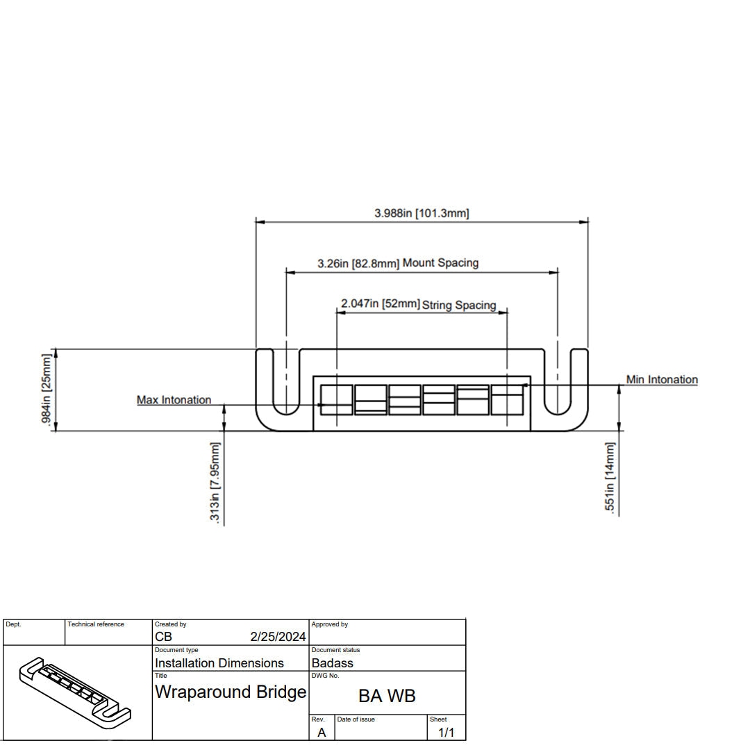Leo Quan Badass Wraparound Bridge W/ Metric Studs