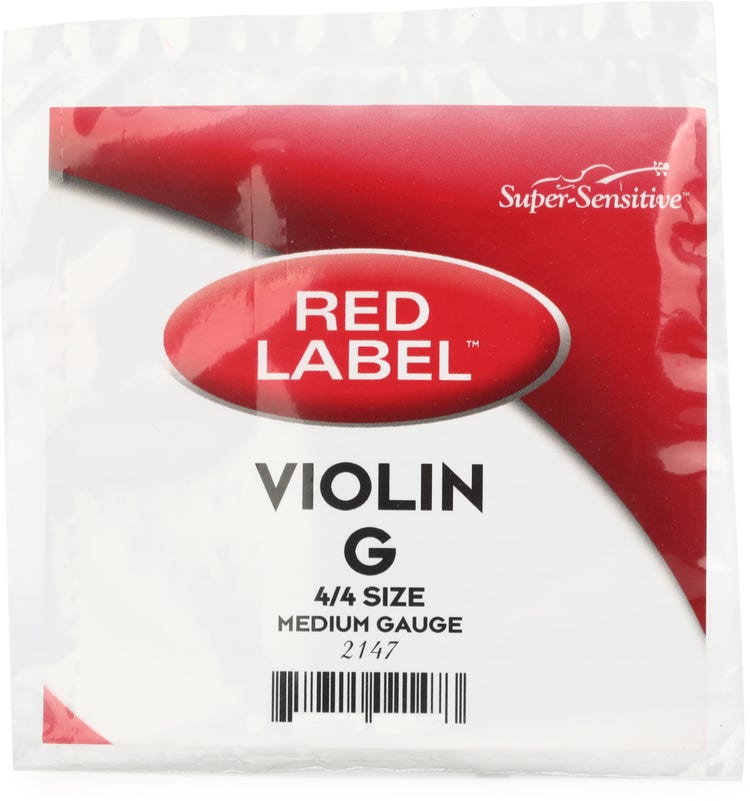 D'Addario Red Label 4/4 Violin G String, Medium Tension