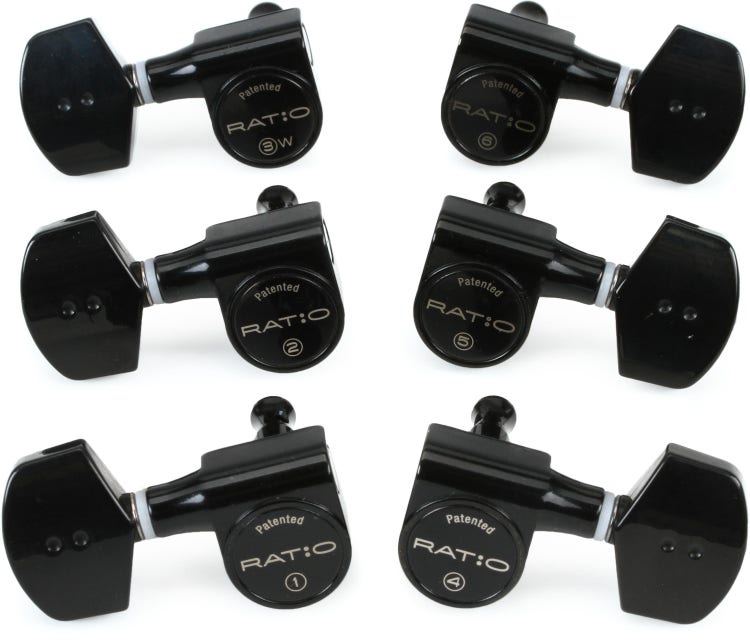 Graph Tech Ratio 3x3 Acoustic Guitar 2-Pin Tuning Keys, Contemporary Style Buttons