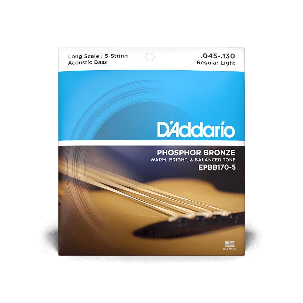 D'Addario Regular Light 5-String 45-130 Long Scale Acoustic Bass Strings