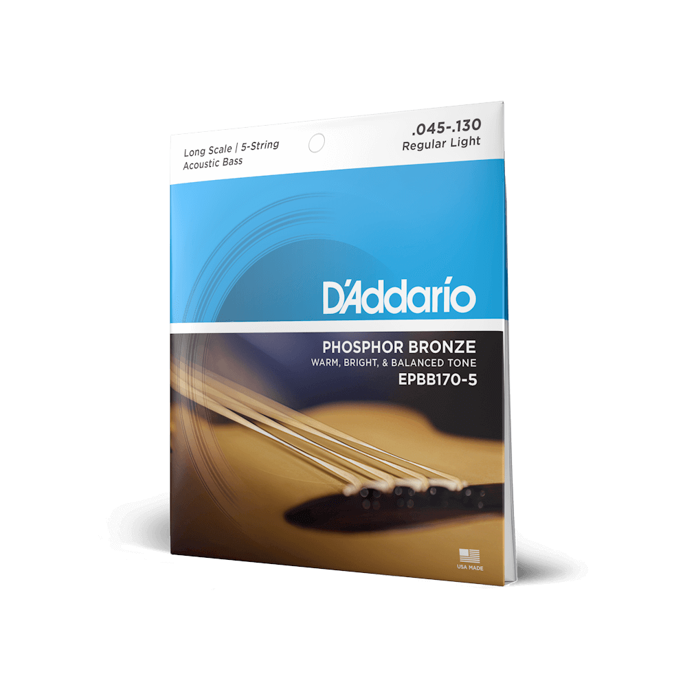 D'Addario Regular Light 5-String 45-130 Long Scale Acoustic Bass Strings