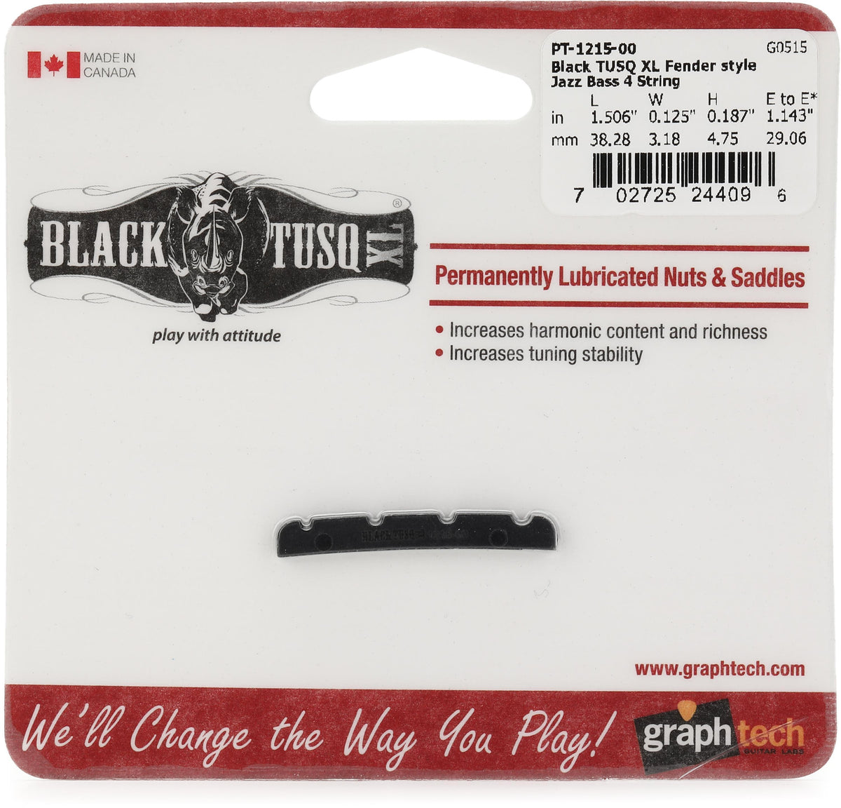 Graph Tech TUSQ XL Nut for Fender 4-String Jazz Bass, 1215-00
