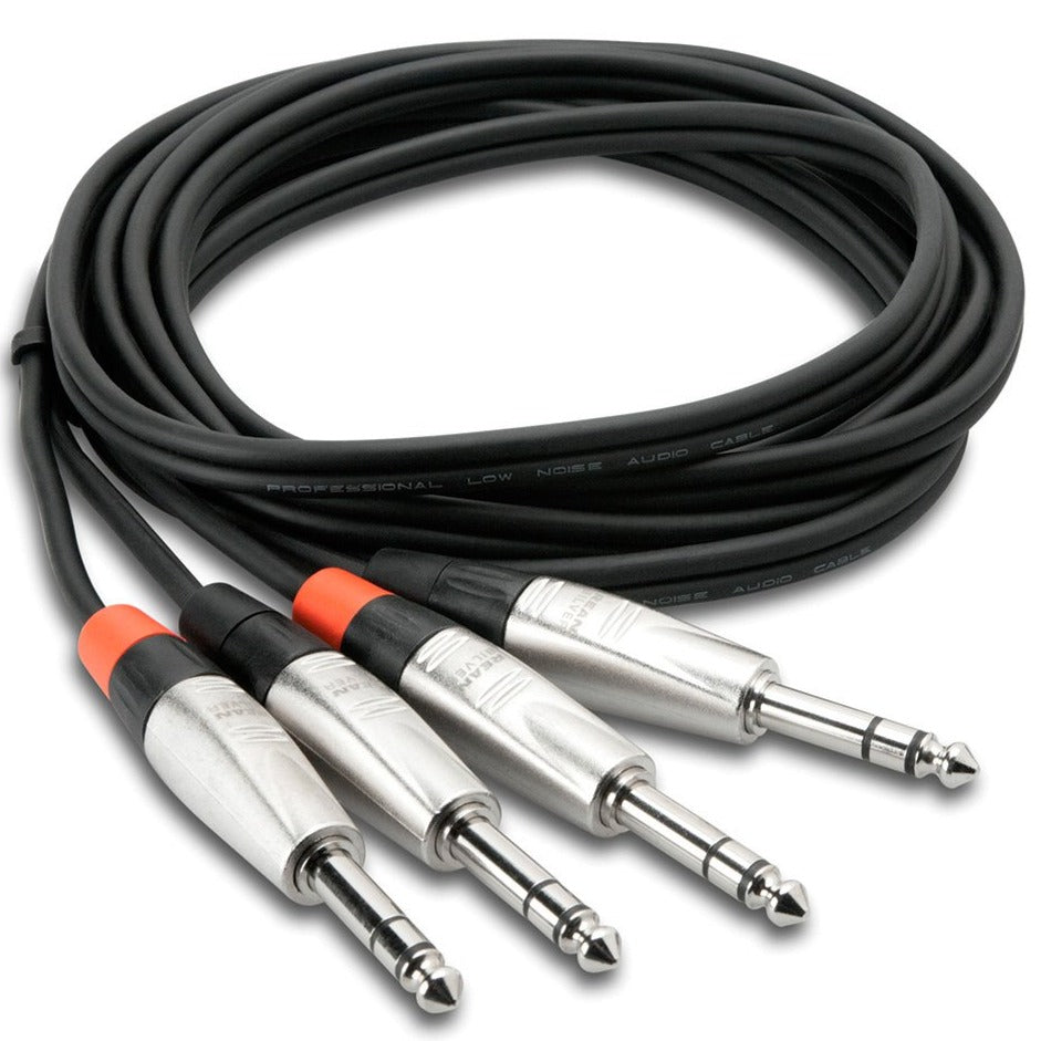 Hosa Pro 3' Stereo Interconnect Cable, Dual 1/4" TRS