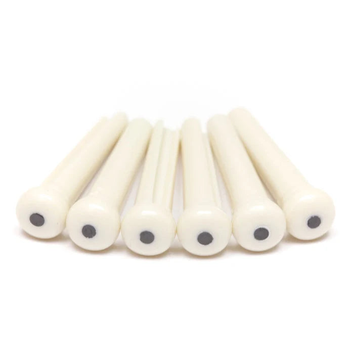 Graph Tech TUSQ Tradtitonal Bridge Pins 2mm White / Black Dot (6 Pcs)