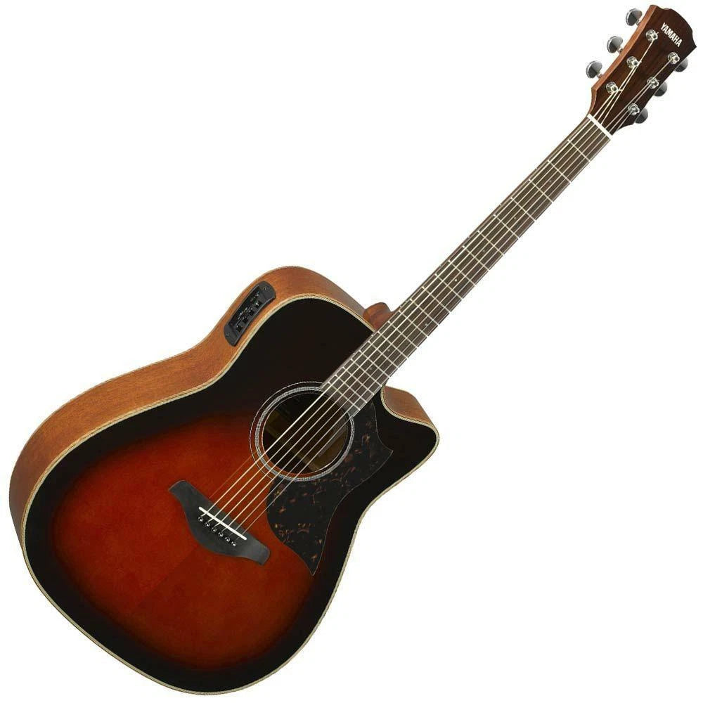 Yamaha A1M Folk Cutaway Acoustic-Electric Guitar, Mahogany, Tobacco Brown Sunburst