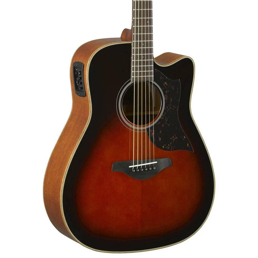 Yamaha A1M Folk Cutaway Acoustic-Electric Guitar, Mahogany, Tobacco Brown Sunburst