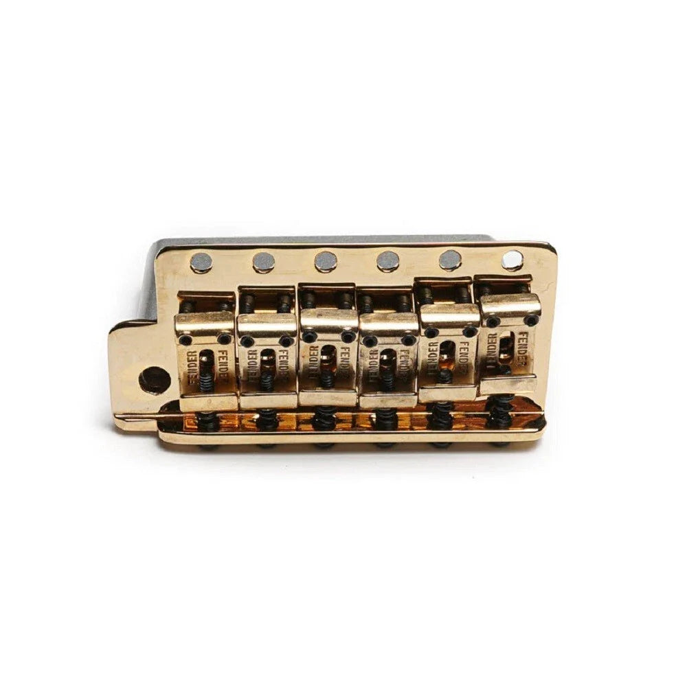 Fender Vintage-Style Left-Handed Strat Bridge Assembly, Gold