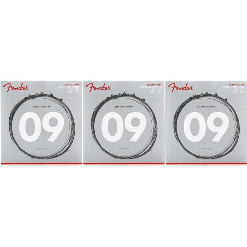 Fender Classic Core 255L Ball End Strings (3-Pack), NPS, 9-42