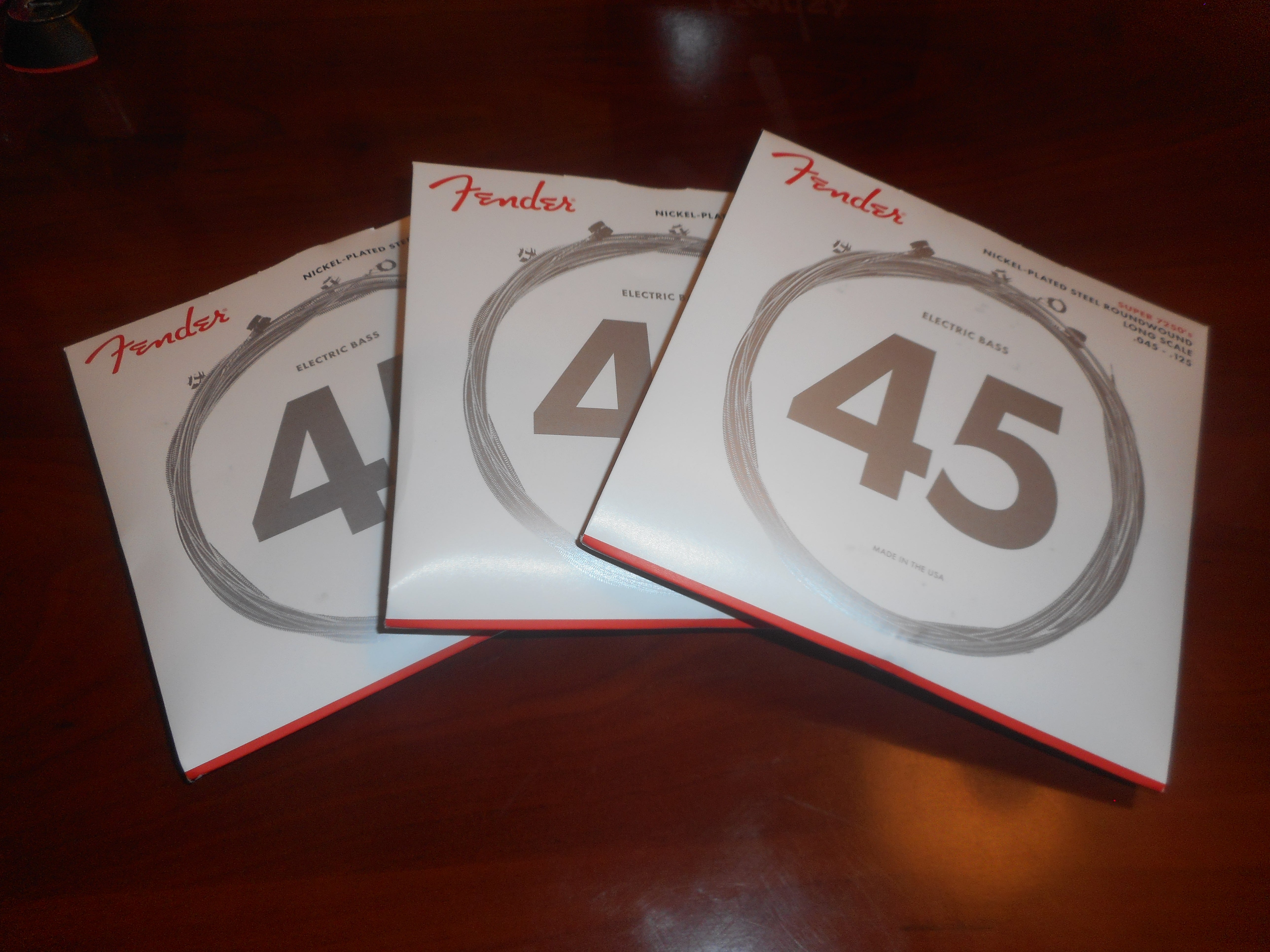 Fender Super 7250's 7250-5M Long Scale 5-String Bass Strings (3-Pack), NPS, 45-125
