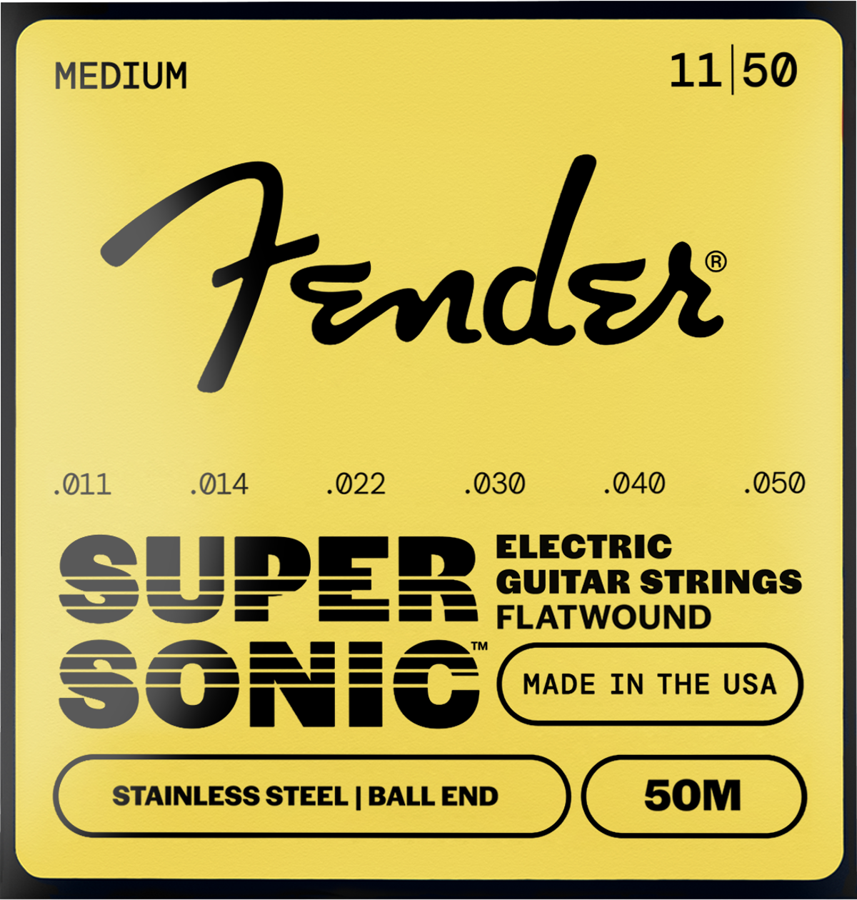 Fender Stainless Flatwounds, (50XL) Stainless Steel Flatwound Ball End Set