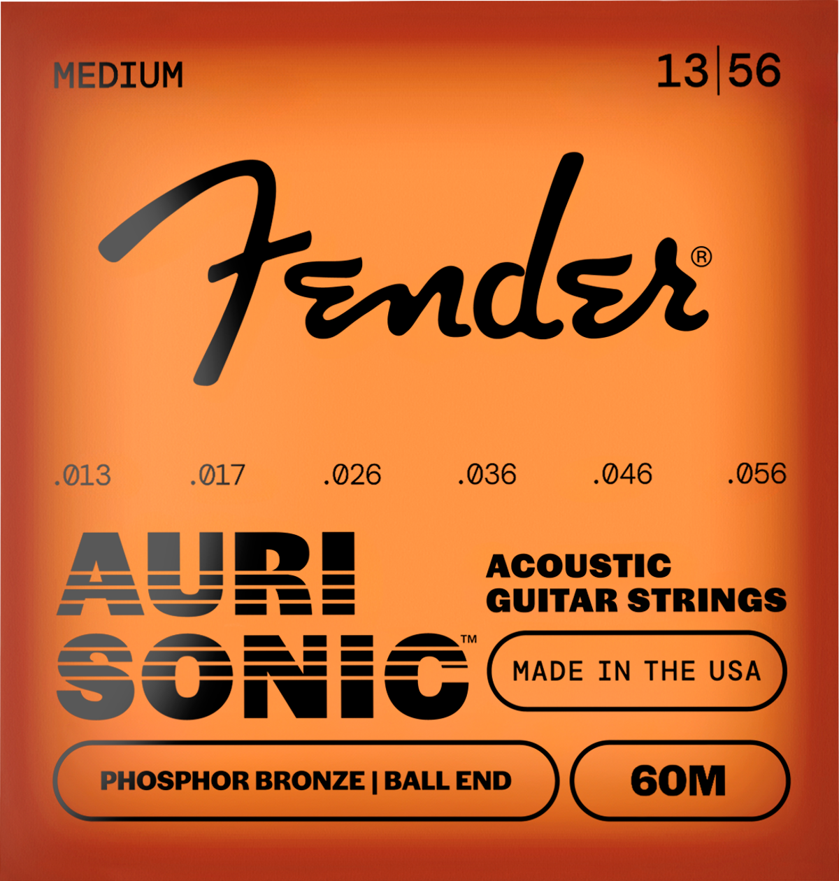 Fender 60M Ball End Phosphor Bronze Acoustic Strings, 13-56