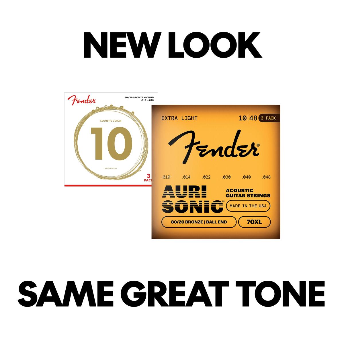 Fender 70XL Ball End 80/20 Bronze Acoustic Strings, 10-48