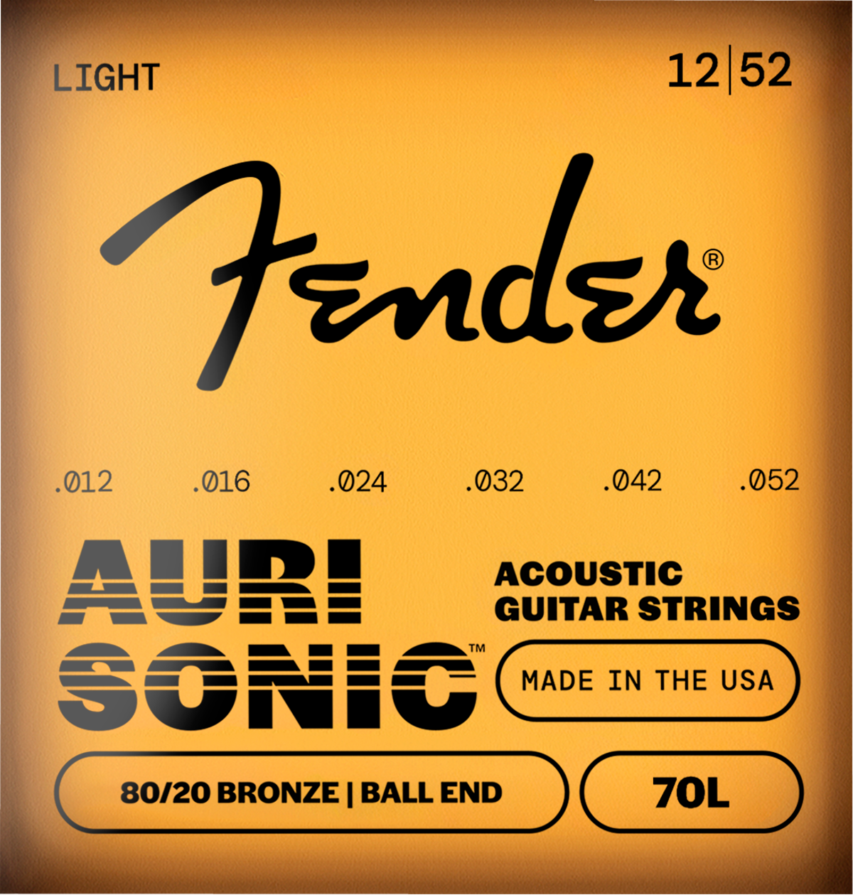 Fender 70L Ball End 80/20 Bronze Acoustic Strings, 12-52