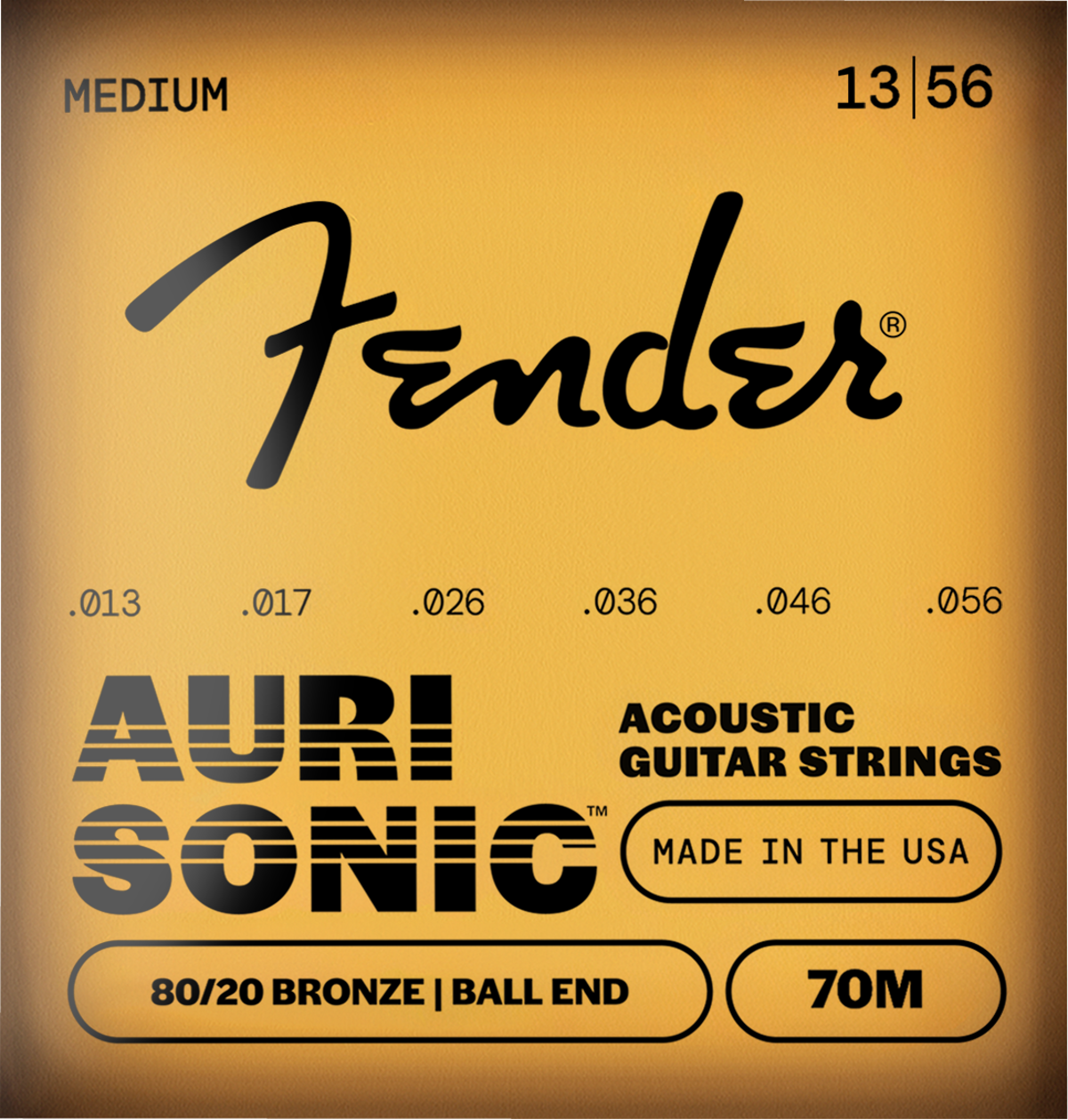 Fender 70M Ball End 80/20 Bronze Acoustic Strings (3-Pack), 13-56