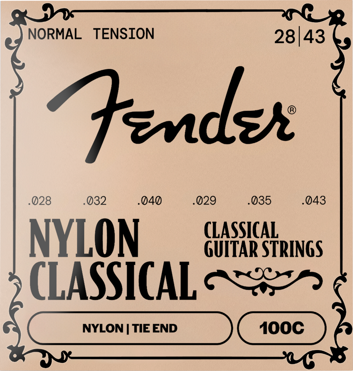 Fender Nylon Classical Strings, Clear/Silver, 28-43