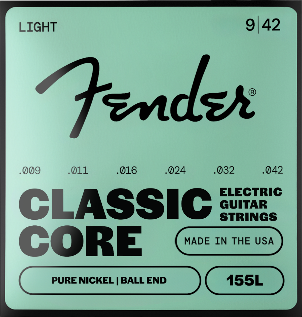 Fender Classic Core 155 Ball End Electric Guitar Strings, Vintage Nickel