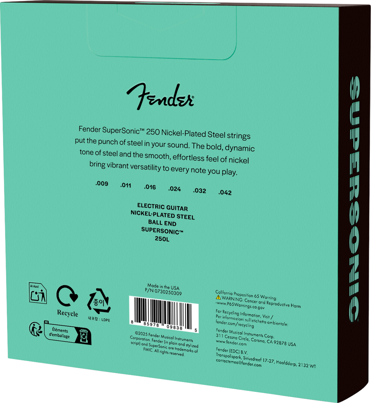 Fender Super 250's 250L Ball End Strings, NPS, 9-42