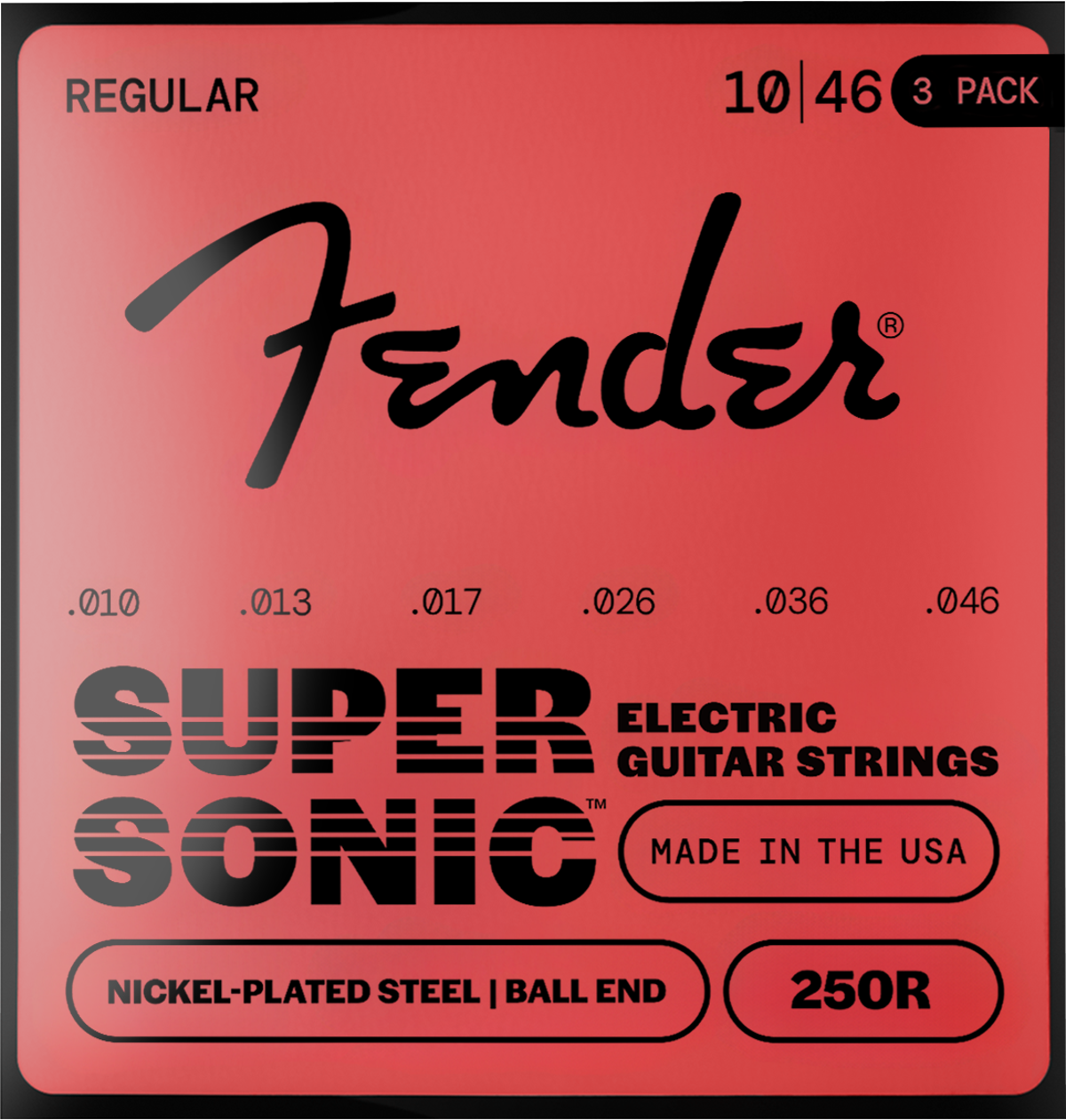 Fender Super 250's 250R Ball End Strings (3-Pack), NPS, 10-46