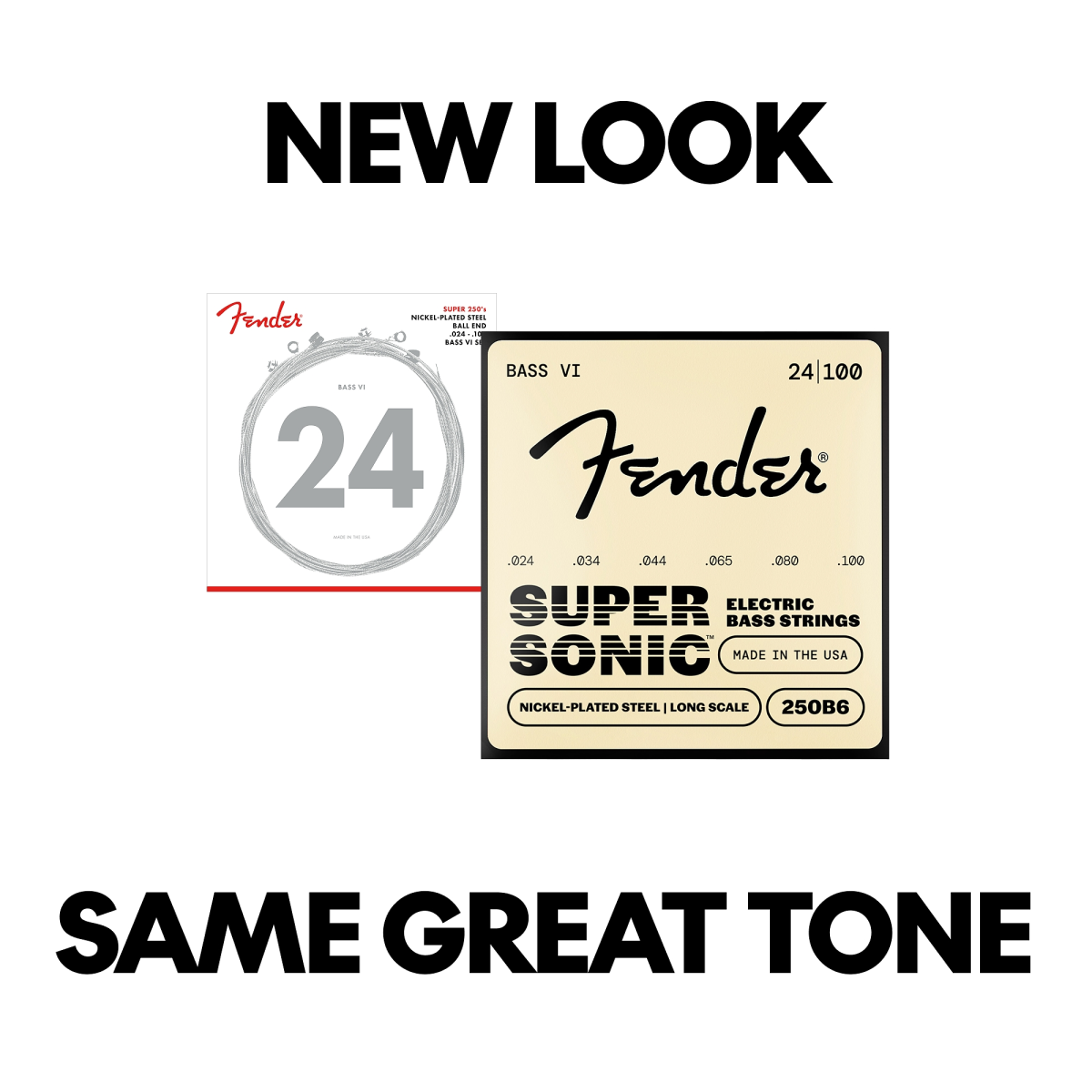 Fender Super 250's Ball End Bass VI Strings, NPS, 24-100